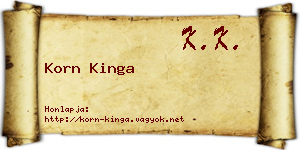 Korn Kinga névjegykártya